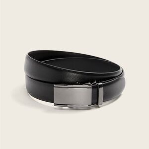 RW&CO Textured Black Leather Belt With Automatic Buckle Size 32